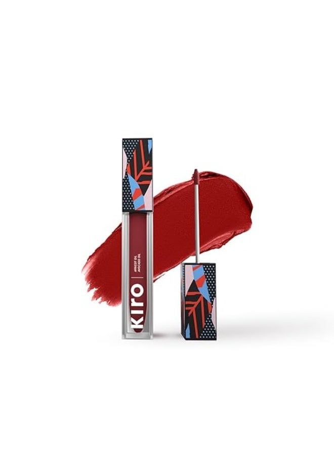 كيرو أحمر شفاه سائل غير لامع من كيرو، لون أحمر ليدي بيرد (أحمر طوبي)، 5 مل، مقاوم للانتقال، لون شفاه سائل، يدوم طويلاً، نباتي، خالٍ من البارابين، زيت الأفوكادو، أحمر شفاه غير سام للون غني - Image 1